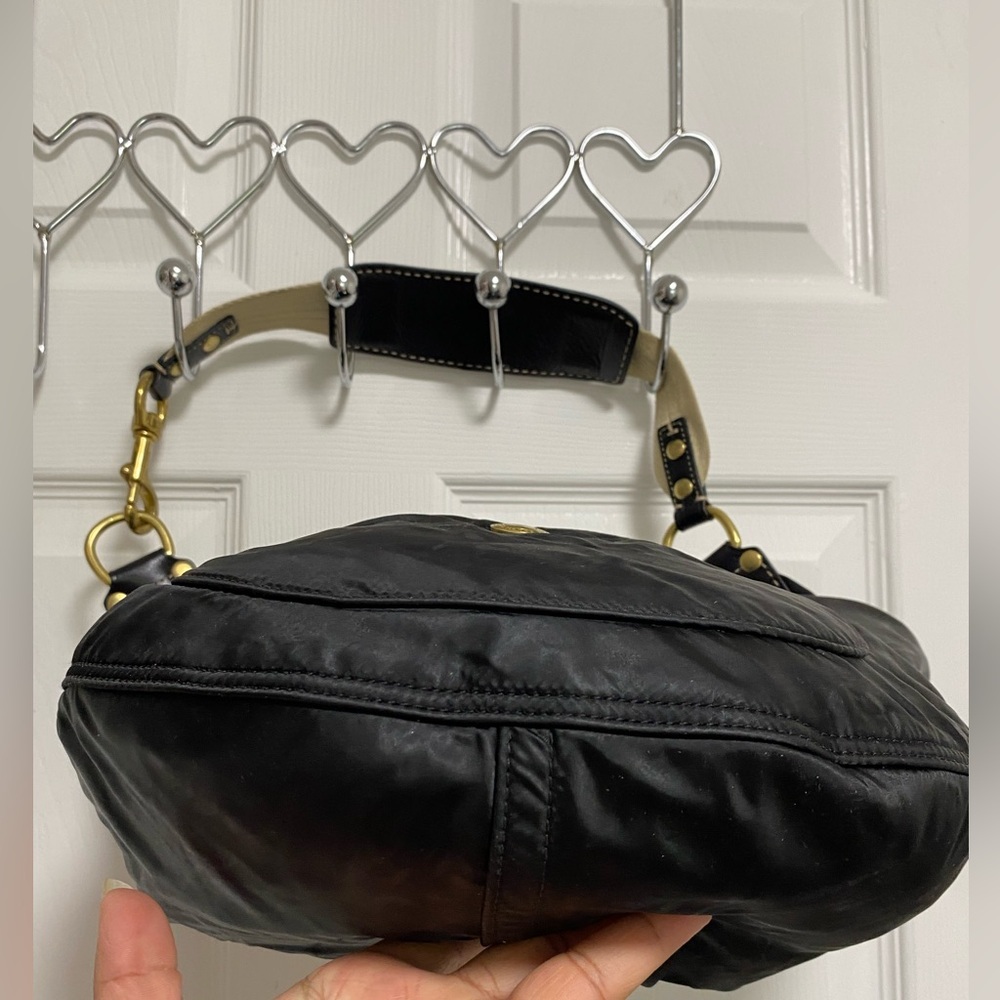 Coach Vintage Black Hobo Bag with Gold Accents - Picture 5 of 11